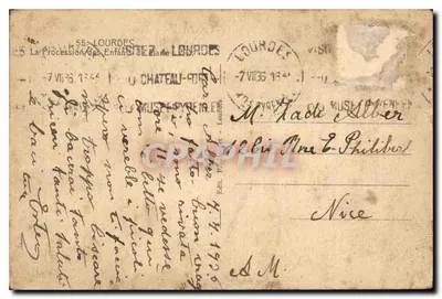 Lourdes — Procesja Dzieci Marii — Wydawca: Muzeum Lourdes, nr 55 — Rewers
