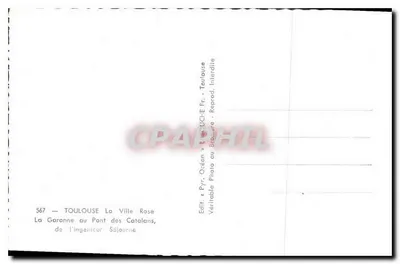 Toulouse — Garonna nad Mostem Katalońskim — Wyd. «Pyr. Océan» — Rewers