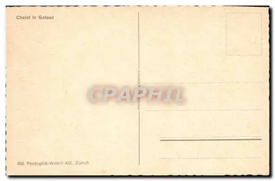 Chalé em Gstaad — Suíça — Photoglob-Wehrli AG, Zürich, n°653 — Verso