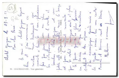 Châtel-Guyon — Vista geral — C.A.P.H. (Série 88) — Verso