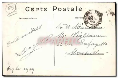 Clermont-Ferrand (Puy-de-Dôme) — Bairro Geral e Fonte — L. Hebondonnier, Paris, n°417 — Verso
