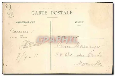 Castelo de Randan — Bourbonnais — Bilhete postal antigo n°258 — Verso