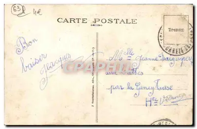 La Bourboule — Ogólny widok i dolina Vendeix — G. D'O. n°1384 — Rewers