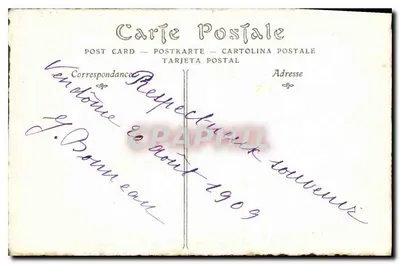 O Velho Vendôme — O Castelo, Porta de Entrada a Leste da Rue Ferme — H. Chartier, editor — Vendôme — Verso