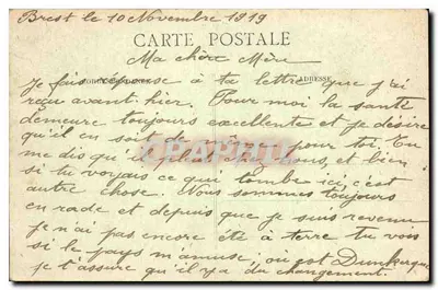 BREST — Plac Portów — Stara pocztówka n°164 — Rewers