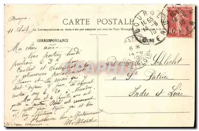 Châteauneuf-sur-Cher — Dziedziniec zamku — E. N. — Rewers