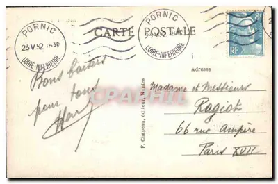 Piriac-sur-Mer (Loire-Inf.) — Küstenfelsen — F. Chapeau, Verlag, Nantes — Rückseite