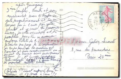 Bazylika Bon Secours i Stare Louvres — Guingamp — nr 251 — Rewers