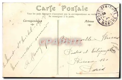 Mont-Saint-Michel — Widok z wschodu od Digue — ND Pag — Rewers