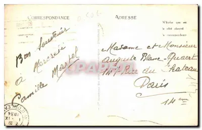 Limoges — Jardin de l'Evêché — éditeur impr. sur la carte n°165 — Verso