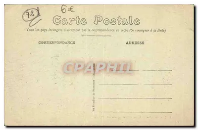 Bennétable — Całość pittoreska nad zamkiem — Foto J. Bouveret, Le Mans — Rewers