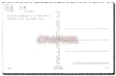 Porte Guillaume — Place Darcy — Wydawca Estel, nr 624 — Rewers