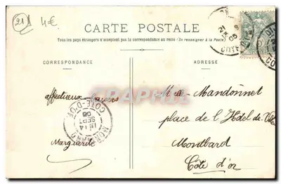 Dijon - Statua św. Bernarda - L. V., édit. — Rewers