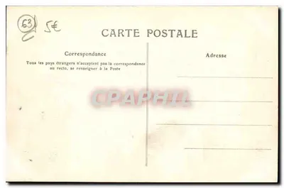 Le Puy-de-Dôme — Vista geral do Col de Ceyssat e da Chaîne des Puy Sud — editor M.T. n°820 — Verso