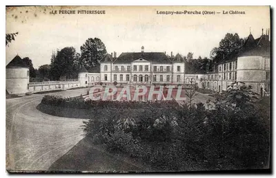 Bilhete postal antigo L'Orne — O Castelo — Longny-au-Perche