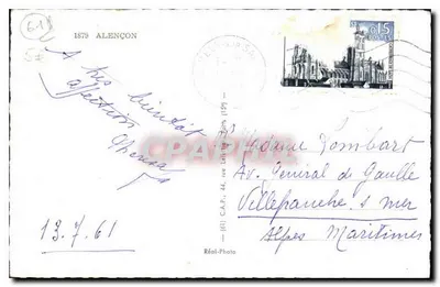 Alençon — widok panoramiczny i lokalne specjalności — Réal-Photo — Rewers