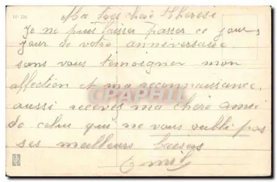 Arranjo de flores — Feliz Aniversário — Carta postal — Verso
