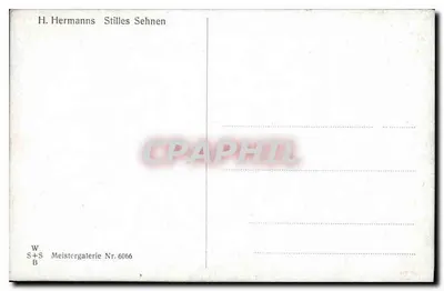 Mulher em vestido rosa sentada em um banco — jardim com colunas — H. Hermanns Stilles Sehnen, série 6066 — Verso