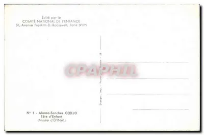 Cabeça de Criança — Museu de Épinal — Editado pelo Comitê Nacional da Criança — Verso