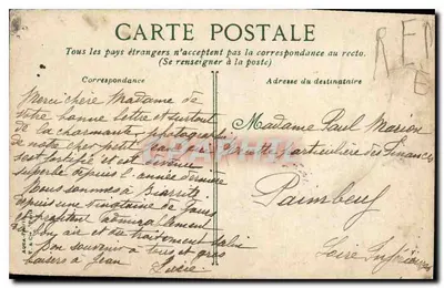 Biarritz - Widok na Skalę Maryi Panny — wydawca anonimowy, nr 1728 — Rewers
