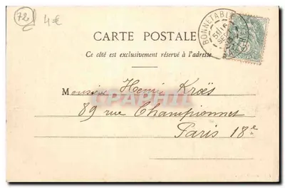 Bonnétabelle — Zamek — F. Pichonneau, lit. w Bonnétabelle, nr 3 — Rewers