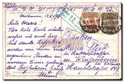 Tarjeta postal antigua Liebesgeschichten Otto Kirberg — Reverso
