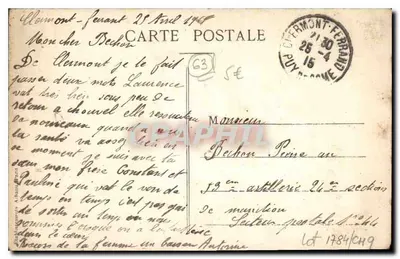 Clermont-Ferrand — widok na Hôtel-Dieu — Pittoreska Auvergne, nr 93 — Rewers