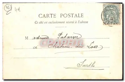 Castelo de Lude - A Sala de Jantar — G. Tilhault, edição La Flèche, n°28 — Verso