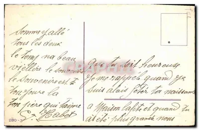 Bukiet kwiatów — Urodziny — S. Houbet, n°280-3 — Rewers