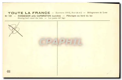 Hossegor perto de Capbreton (Landes) — Pântanos à beira do lago — Edições Jové, Pau (B.P.) — Verso