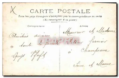 Famiglia a cavallo — Scena rurale — Editore non identificato — Verso