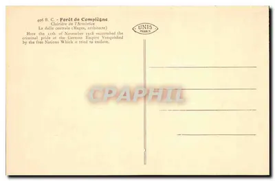 Las Compiègne — centralna płyta w Lasie Armistycznym — Mages, architekt — Rewers