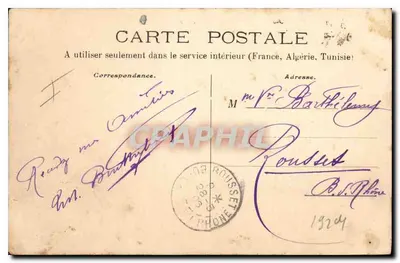 Toulon — A cour da Estação — Coleção Giraud, n° 436 — Verso