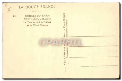 Gorges do Tarn — Castelbouc (Lozère) — Les Éditions d'Art Yvénor — Verso