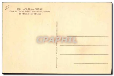 Kort klostra Świętego Trofimego i wieża z Rzeźbą Człowieka Złotego — Arles-sur-Rhône — Photo George — Rewers