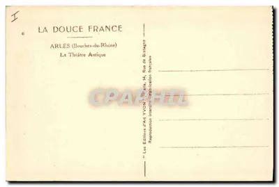 Arles — O Teatro Antigo — Éditions d'Art YVON — Verso
