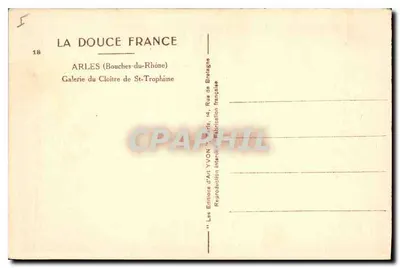 Galeria Klasztoru św. Trofimego — Arles (Bouches-du-Rhône) — Les Éditions d'Art YVON, Paris — Rewers