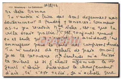 Strasbourg — La Cathédrale — Éditeur : Ed. B. Dumont, n° 1750 — Verso