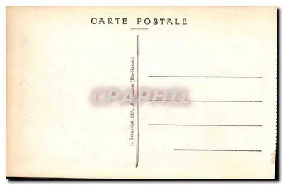 Linha férrea do Monte Branco — Estação de Bellevue e Aiguille du Goûter — J. Rosnolbet, editor, Annecy (Ire-Savoie) — Verso
