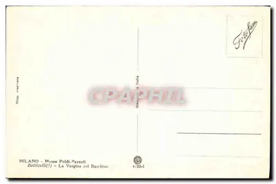 Madonna z Dzieciątkiem — reprodukcja dzieła przypisywanego Botticellim — Musée Poldi-Pezzoli, Milan — Rewers