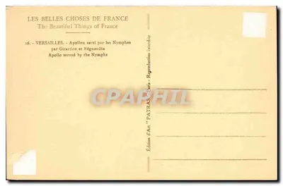 Versailles — Apollon obsługiwany przez nimfy — Wydawnictwo Art 'Patras' Paris — Rewers