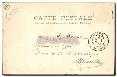 Poitiers — Templo de San Juan, Antiguo Bautisterio del siglo IV — M.T. I.L. — Reverso