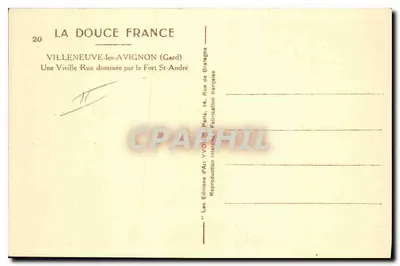 Villeneuve-lès-Avignon (Gard) — Stara ulica dominowana przez Fort Saint-André — Yvon, n°20 — Rewers