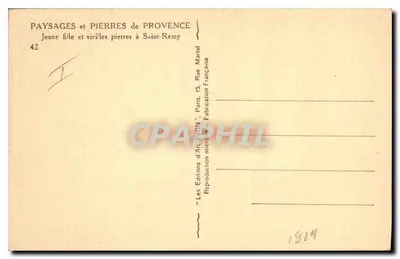 Ragazza e vecchie pietre a Saint-Rémy — Edizioni d'Arte YVON, Parigi — Verso