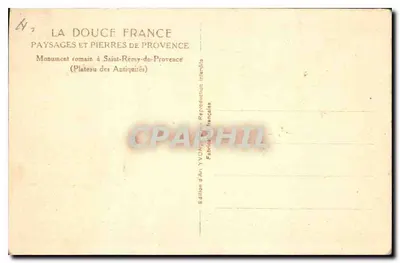 Rzymski zamek w Saint-Rémy-de-Provence — Plateau des Antiquités — Wydawnictwo An YVON — Rewers