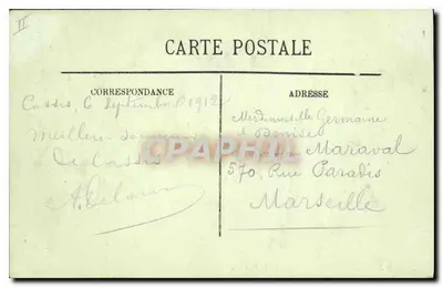 Baía de Cassis — Calanque de Port-Pin — LL. — Editor LL, n° 25 — Verso