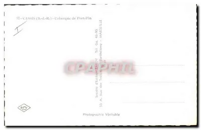 Calanque de Port-Pin — Cassis — Édition Tardy — Verso