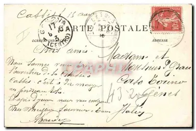 Cassis - Calanque de Port-Pin — widok zatoki z jachtem — wydawca nieznany, n° 1667 — Rewers