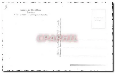 Calanque de Port-Pin — Cassis — Edições Henri LAUGNET — Verso