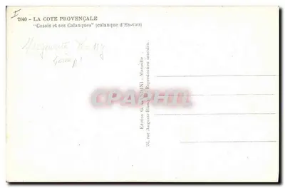 Cassis i jego kalanki — kalanka En-vau — Mureille — Rewers